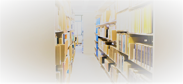 faded image of book stacks
